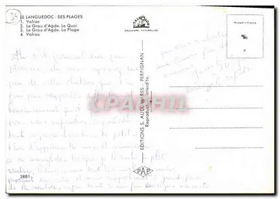 Languedoc — Jego plaże — Éditions S. Audu Mares, Perpignan — Rewers