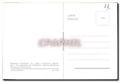 Minăstirea Moldovița — Klasztor Moldovița — wydawca «Arta Grafică» — Rewers