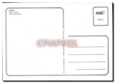 Ieper — Porta Menin — wydawca a. van miahghem, nr 8900/3 — Rewers