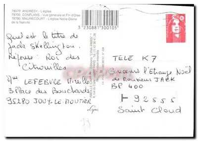 Andresy, Conflans-Sainte-Honorine i Maurecourt — ogólny widok i kościoły — Wydawnictwo 'Lyna-Paris' N°128 — Rewers