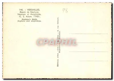 Versailles — Bassin van Neptunus en Amphitrite — Edities van Kunst LYS — Achterkant
