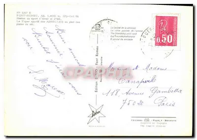 Font-Romeu — Station d'hiver et d'été — Édition Dino, n° 1357 E — Verso