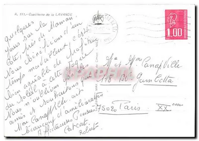 Colheita da lavanda — Provence — editor A. 111 — Verso