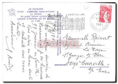 Książęcy zamek w Amboise — Ambroise — Wydawnictwo GRIEFF — Rewers