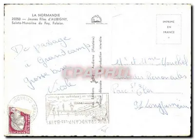 Jovens mulheres de Aubigny — Sainte-Honorine du Fay, Falaise — Edições Jean — Verso