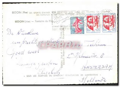 Bedoin — Fuente del Plaguet — Edición Jau et Cie, Carpentras — Reverso