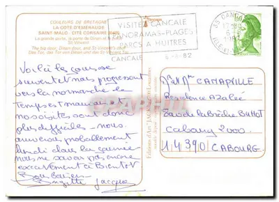 Porto de Cancale — Porta de Dinan e porta São Vicente — Edições de Arte Jacks — Verso