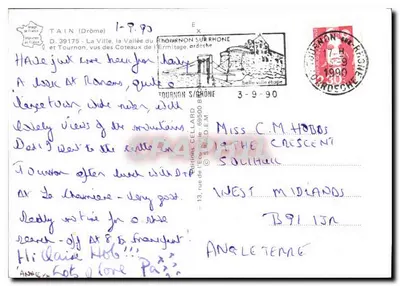 Tournon-sur-Rhône — widok panoramiczny z Ermitażu — wydawca Cellard — Rewers