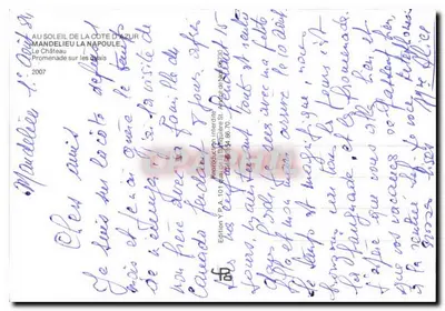 Mandelieu la Napoule — Puerto y mercado — Edición Y.P.A. n°101 — Reverso