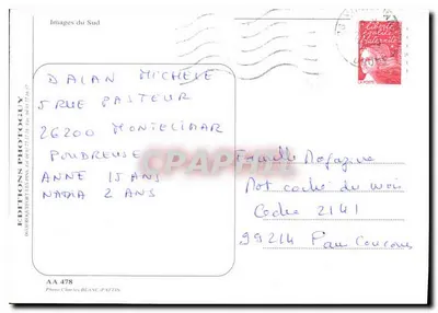Strona z słońcem — Kolorowa domowa pod drzewami — Wydawnictwo Photoguy, seria AA 478 — Rewers