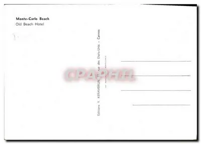 Monte-Carlo Beach — Old Beach Hotel — Editions Y. Kerambrun, Cannes — Verso