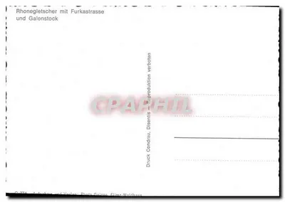 Lódowiec Rhoński z drogą Furka i Galenstock — Druk Condrau, Disentis, Fotografia Geiger, Films-Waldhaus — Rewers
