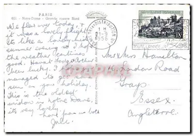 Notre-Dame - Grande rosace Nord — edizioni Chantal, n°601 — Verso