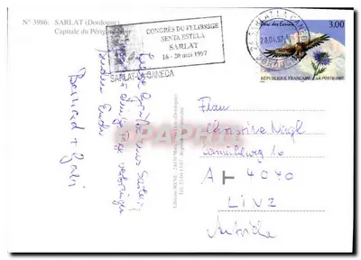 Sarlat-la-Canéda — Gros Bisous — Uitgave RENÉ, n° 3986 — Achterkant