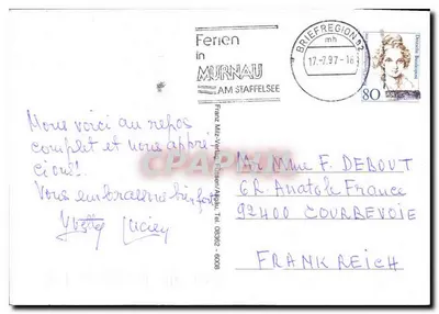 Garmisch-Partenkirchen — widok panoramiczny i krajobraz — wydawca Franz Mitz-Verlag, Murnau — Rewers
