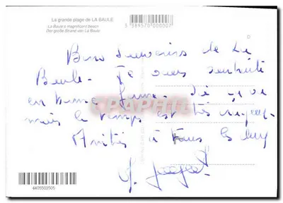 La Baule — plaża i zachód słońca z parasolem — n° 38957000007 — Rewers