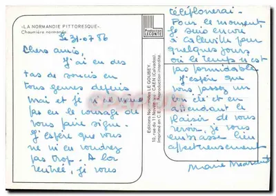 Normandzka chałupka — Piekła Normandia — Wydawca Emy, numer serii nie widoczny — Rewers