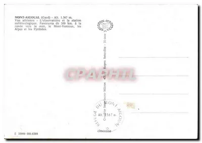 Mont-Aigoual (Gard) — Widok z lotu — Obserwatorium i stacja meteorologiczna — Wydawca Mâcon — Rewers
