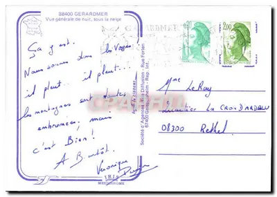Gerardmer — ogólne widok nocny, pod śniegiem — Société d'Agences Rue Forlen — Rewers