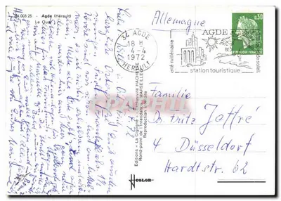Agde (Hérault) — O Quai — Edições « La Cigogne » — Verso