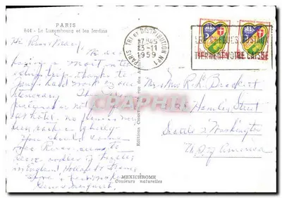 O Luxemburgo e os Jardins — Paris — Éditions Mexichrome, n° 644 — Verso