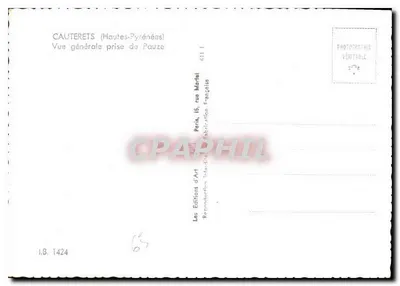 Cauterets (Hautes-Pyrénées) — Ogólny widok z Pauze — Les Editions d'Art Véritaulle — Rewers