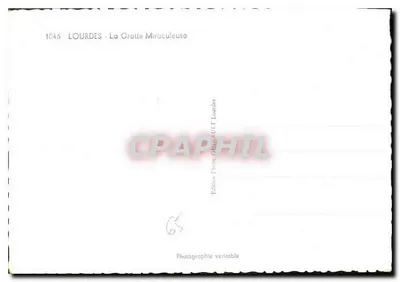 Lourdes - Grota Cudowna — Wydawnictwo Fotografii Lourdes, nr 1046 — Rewers