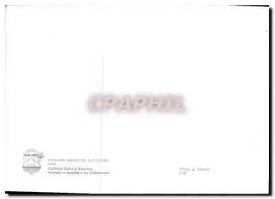 El Sur de Nueva Caledonia — diferentes aspectos — Ediciones Solaris Nouméa, n° 518 — Reverso