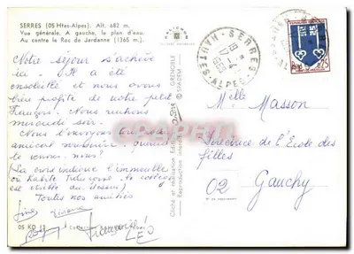 Serres (05 Htes-Alpes) — Ogólny widok z zbiornikiem wody i Roc de Jardanne — Grenoble SPADEM — Rewers