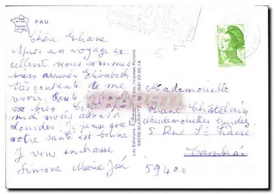 Pau et Béarn — widok panoramiczny z pałacami, mostami i górami — Les Éditions Roland Roland — Rewers
