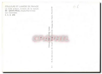 Les Colombres — Saint-Paul (Alpes-Maritimes) — Éditions d'Art Yvon, Paris — Rückseite