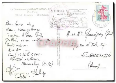 Zamek Haut-Koenigsbourg — Bas-Rhin — Cliché Corabin - Strasbourg — Rewers