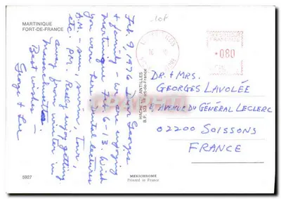 Fort-de-France — widok panoramiczny i port — Mexichrome — Rewers