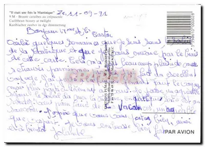 Mulher com traje tradicional — Martinique — Éditions Pimâs, n° 14 — Verso