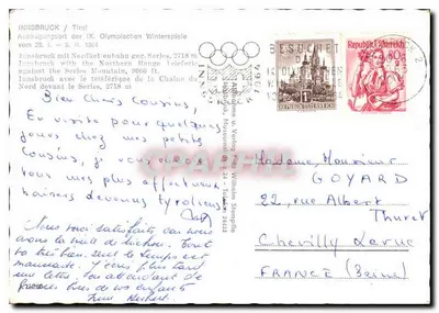 Innsbruck — miejsce IX Zimowych Igrzysk Olimpijskich — wydawca Wilhelm Sempel — Rewers
