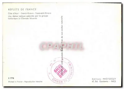 Dança folclórica — Côte d'Azur — Edições Photoguy — Verso