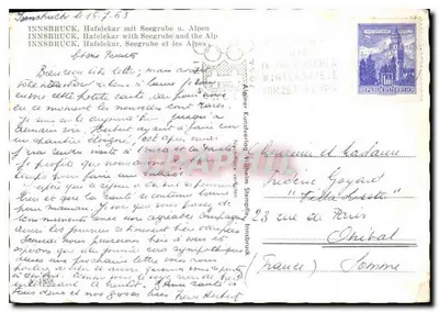 Innsbruck, Hafelekar z Seegrube i Alpami — Alpiner Kunstverlag Wilhelm Sempel, Innsbruck — Rewers