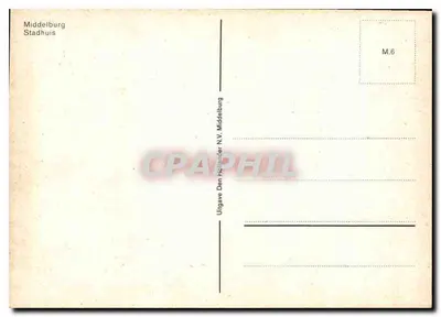 Middelburg — Stadhuis — editor Den Hollander N.V. Middelburg, n° M.6 — Verso