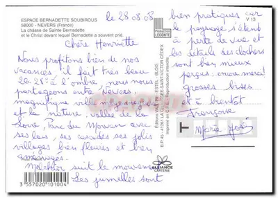 Skrzynka Świętej Bernadetty — Wydawca Alliance Carterie, seria V 13 — Rewers