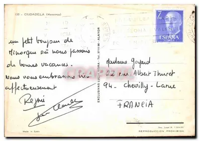 Cala Morell — Menorca — editor exclusivas Lucía Mora, n° 135 — Verso