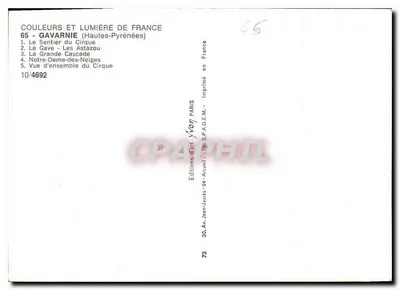 Gavarnie — Góry, wodospad i figura — Éditions d'Art Jean-Jaures — Rewers