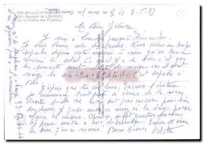 Lourdes i łańcuch Pyrenée — Wydawnictwo P. CHAMBON, nr 1010 — Rewers