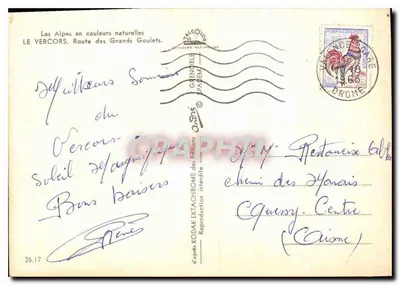 Le Vercors — Estrada dos Grandes Goulets — Éditions des Alpes — Verso