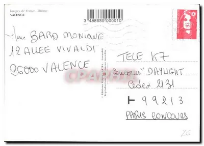 Valence — Drome — collage miejsc — Éditions Images de France — Rewers