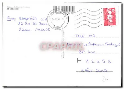 Góry Bourne, Wielkie Przepaści, Combe Laval — Vercors — Wydawnictwo 'Images de France' — Rewers