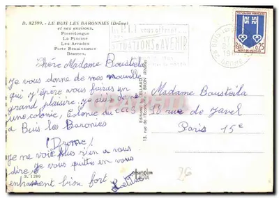 Le Buis les Baronnies e seus arredores — Edições Lellard d'Avenir, n° S. 1280 — Verso