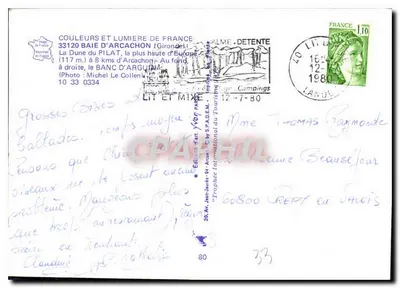 Duna do Pilat — mais alta da Europa (117 m) — Éditions d'Art Lit et Mixe — Verso