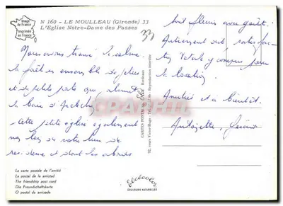 Igreja Nossa Senhora das Passagens — Le Moulleau (Gironde) — Editor Elcé, n° 160 — Verso