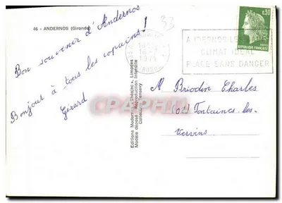 Panorama de Andernos — Edição Modernes Limoplas, n°46 — Verso