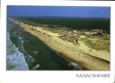 NAUJAC-SUR-MER — vista aérea da praia e do camping — Edições Combier